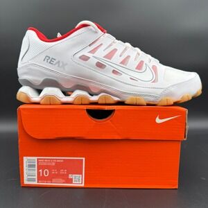 Nike Reax 8 TR Mesh Mens Training Shoes White Wolf Grey Red 621716-103 Size 10